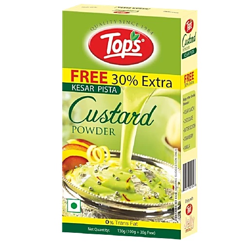 TOPS  KESAR PISTA CUSTARD POWDER 130GM