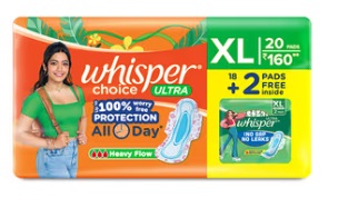 WHISPER CHOICE ALL DAY PADS UNIT 20