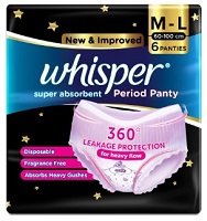 WHISPER PERIOD PANTY M -L 6PCS