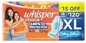 WHISPER CHOICE ALL DAY PADS XL 18 UNIT