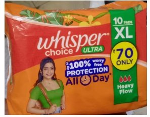 WHISPER CHOICE ALL DAY XL PADS UNIT 10