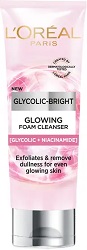 LOREAL GLYCOLIC BRIGHT GLOWING FOAM FACE WASH 100ML