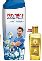 NAVRATNA COOL TALC MINT FRESH POWDER 100GM +NAVRATNA OIL 35ML