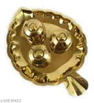 PITAL PAN DESIGN PLATE WITH 3 DIYA