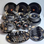 ADDOX BLACK DINNER SET 33PCS