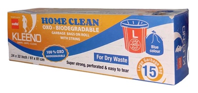 CELLO HOME CLEAN GARBAGE BAGS ON ROLL LARGE BLUE