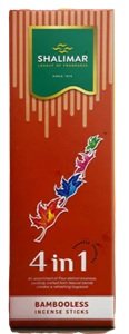 SHALIMAR 4IN1 BAMBOOLESS AGARBATTI 100GM