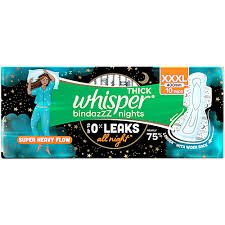 WHISPER BINDAZZZ NIGHTS PADS XXXL 10PCS