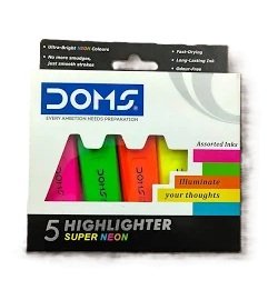 DOMS 5 HIGHLIGHTER SUPER NEON 1 SET