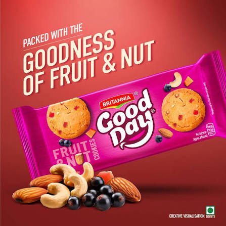 BRITANNIA GOOD DAY FRUIT NUT COOKIES BISCUIT 90G - Photo 3